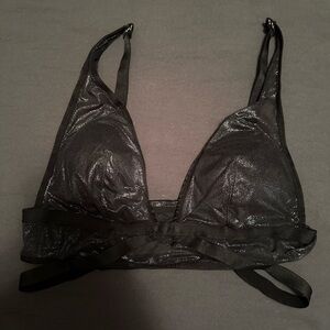 Black Shimmer Triangle Bralette Victorias Secret